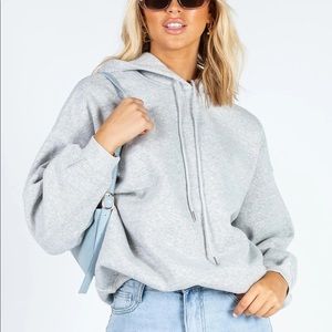 princess polly oversized clover hoodie grey